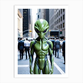 Alien In New York City Art Print