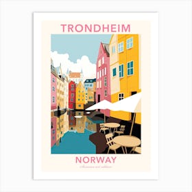 Trondheim, Norway, Flat Pastels Tones Illustration 2 Poster Art Print