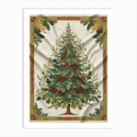 Christmas Tree Tapestry Style William Morris Art Print