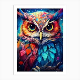 Colorful Owl Art Print