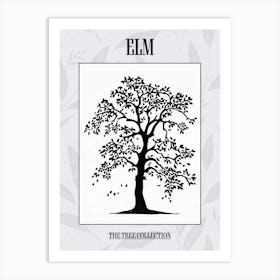 Elm Tree Simple Geometric Nature Stencil 2 Poster Art Print