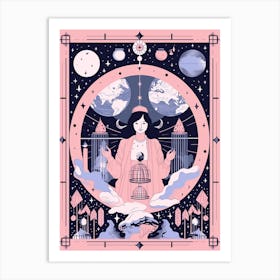 Pink Abstract World Tarot Style 2 Art Print