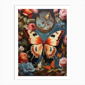 Maximalist Animal Painting Butterfly Art Print 0 Art Print