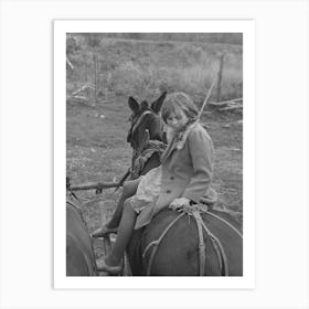 Untitled Photo, Possibly Related To Girl Astride Mule, Farm Near Northome, Minnesota By Russell Lee Art Print