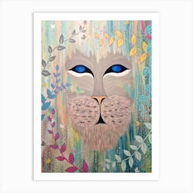 Lion With Blue Eyes Art Print