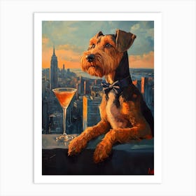 Sophisticated Airedale 4 Art Print