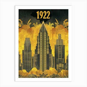 Aihrgdesign A Vintage Poster Showcasing Art Deco Architecture 6e8e48f2 E609 44df 82d3 50dc2f1342ca 2 Art Print