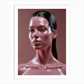 Pink woman statue 1 Art Print