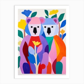 Colourful Kids Animal Art Koala 2 Art Print