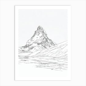 Huascaran Peru Line Drawing 6 Art Print