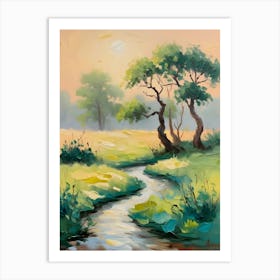 Stream In A Field Art Print