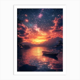 Starry Sky At Night 1 Art Print