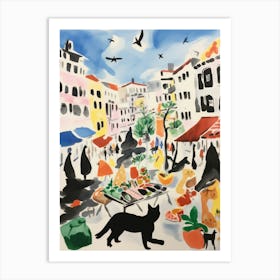 The Food Market In San Francisco 4 Illustration Art Print