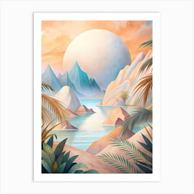 Landscape With Palm Trees Art Print