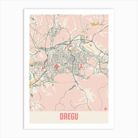 Daegu Map Poster Art Print