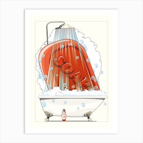 Bath Soap Having A Shower Art Print