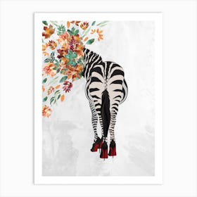 Zebra Canvas Autumn Head Art Print