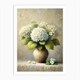 Hydrangeas In A Vase Art Print