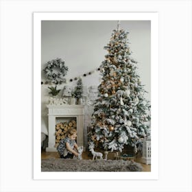 Christmas Tree In The Living Room 1 Art Print