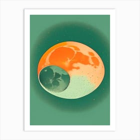 Moon Vintage Sketch Space Art Print