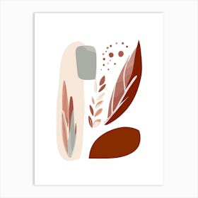 Abstract Leaves And Flowers 3 Art Print