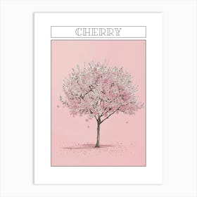 Cherry Tree Minimalistic Drawing 4 Poster Art Print