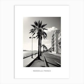 Poster Of Nice, France, Photography In Black And White 3 Art Print