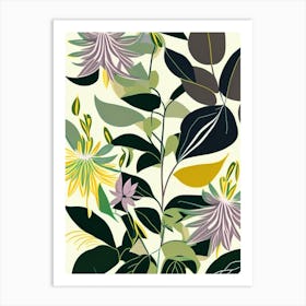 Wild Bergamot Wildflower Modern Muted Colours 2 Art Print