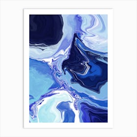 Ocean Blue Abstract Art Art Print