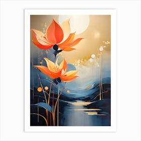 Lotus Flower Painting 2 Art Print