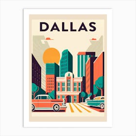 Dallas Retro Travel Poster Art Print