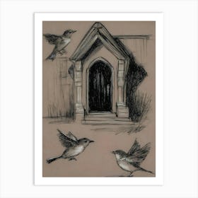 Birds At The Gate Art Print