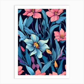 Seamless Floral Pattern 21 Art Print