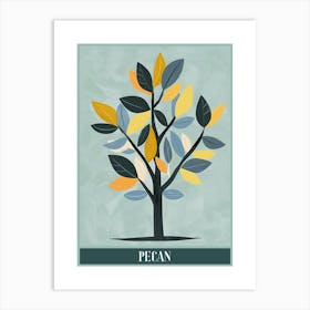 Pecan Tree Flat Illustration 8 Poster Art Print