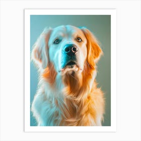 Golden Retriever Dog Portrait.Generated AI. Art Print 1 Art Print