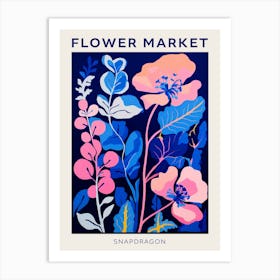 Blue Flower Market Poster Snapdragon 4 Art Print