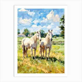 Horses Painting In Lexington Kentucky, Usa 2 Art Print