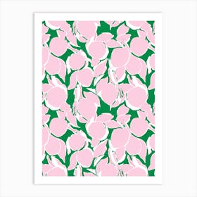 Pink And Green Citrus Print Art Print