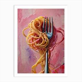 Fork And Spaghetti Art Print