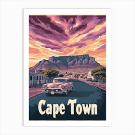 Aihrgdesign A Vintage Travel Poster Of Cape Town Featuring Th Cde277db 8e91 405d A7ed 4bd3e349b374 2 Art Print