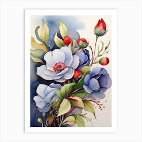 Blue Flowers Art Print