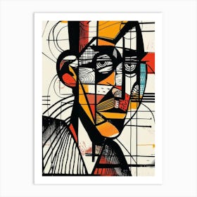 Abstract Portrait Of A Man Style Abstract Art Print