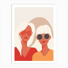 Two Women In Sunglasses 11 Art Print