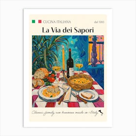La Via Dei Sapori Trattoria Italian Poster Food Kitchen Art Print