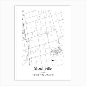 Stouffville,Canada Minimalist Map Art Print