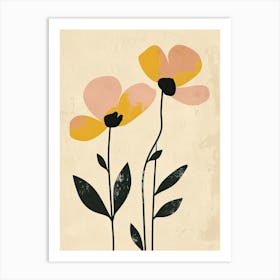 Jeddah Flower Market Boho Minimalist Style Art Print