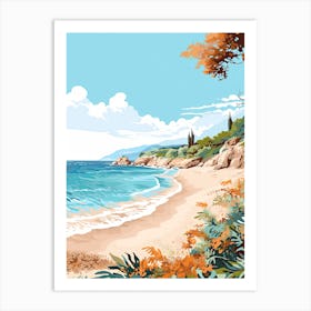 Elafonisi Beach, Crete, Greece, Matisse And Rousseau Style 2 Art Print