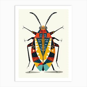 Colourful Insect Illustration Boxelder Bug 5 Art Print