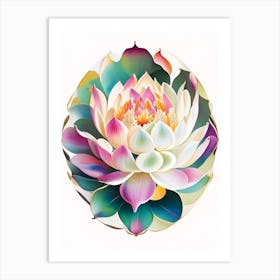 Sacred Lotus Decoupage 2 Art Print