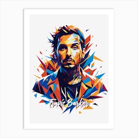 Travis Barker Blink 182 01 Portrait Music Icon WPAP Pop Art Style Art Print